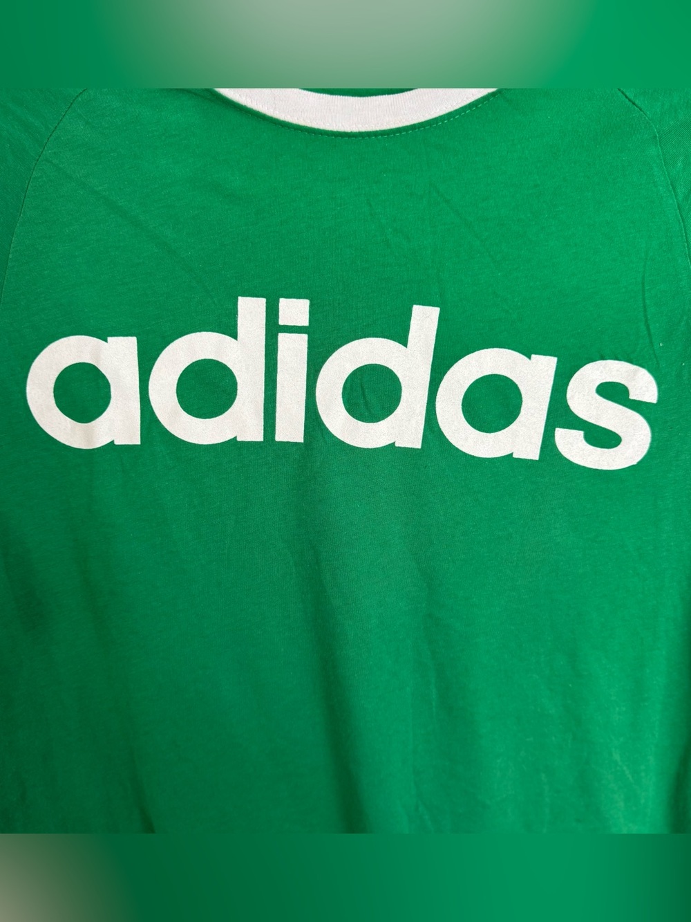 Adidas Green T-Shirt Men’s Medium Logo Tee White Stripes Cotton NWOT - Picture 4 of 10